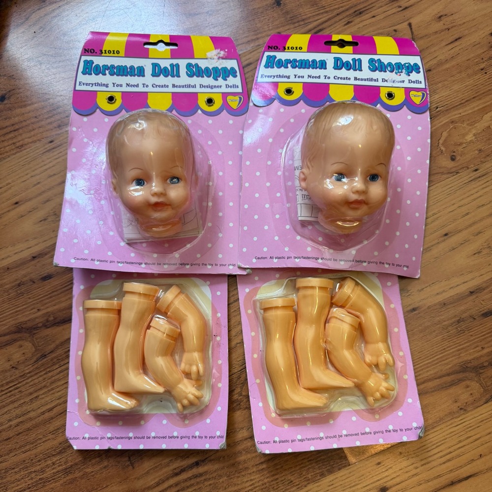 Horsman Doll Shoppe 12" Baby Doll Parts Kit 2 Heads 2 Limb Sets Vintage